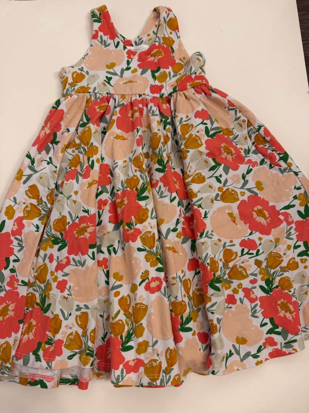 Remie girl Floral Girls racerback tank dress size 5